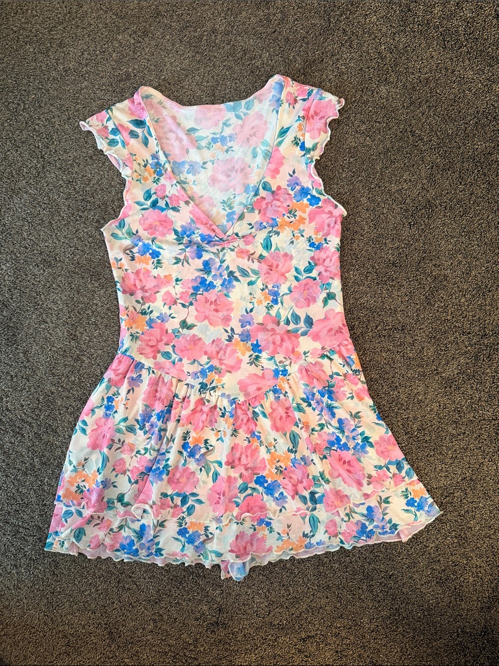 Skatie- Claudia Mesh Romper- Bouquet - Size Small